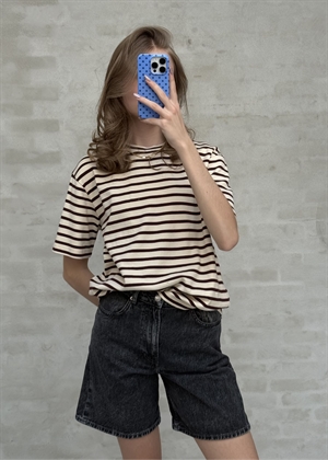 Mejse stripe tee Offwhite/Bordeaux Boii Studios
